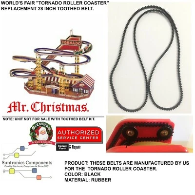 SUNTRONICS COMPONENTS Mr Christmas World's fair Roller Coaster Tornado- PART 28inch toothed belt only