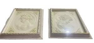"Vintage weiß Wash Shabby OSTWEST WIND Kamee Damen Wanddekor Wender 12""x14" - Bild 1 von 12