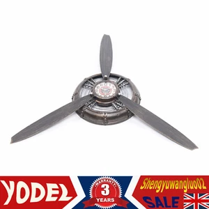 Iron Metal Airplane Propeller Aviation Clock Art Wall Clock Decor Antique New - Picture 1 of 7
