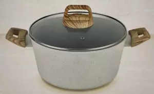 Earth Elements 4 Quart Suppentopf mit Deckel, zwei Griffe creme, grau gesprenkelt EE24C01 - Bild 1 von 12