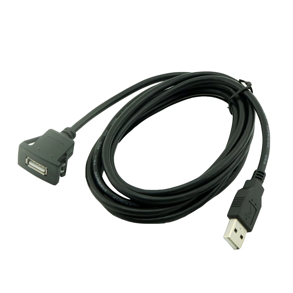Car Flush Mount Socket USB 2.0 Waterproof Extension Lead Adapter Cable Cord 6ft - Image 1 of 1