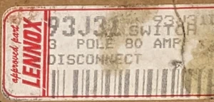 Lennox ABB 93J3101, Non-Fusible Disconnect Switch 80 Amp, 3-Pole - Picture 1 of 6