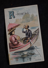1890 N477 Bride Tobacco R-Rowing Alphabet Card MRS G B Miller Co., Smoke & Chew