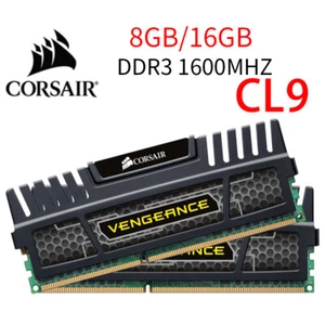 Corsair Vengeance 16GB 8GB DDR3 1600MHz CL9 PC3-12800U Desktop PC Memory RAM UK - Picture 1 of 11