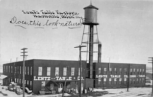 Lentz Table Company Factory Water Standpipe Nashville, MI Vtg 1912 Postcard - Picture 1 of 2