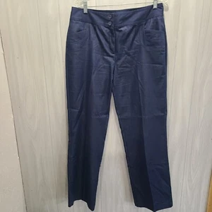 RQT Womens Pants Size 12 Blue Pleated - Picture 1 of 8