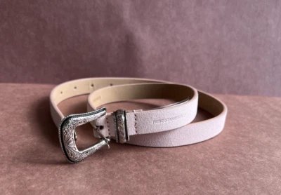 Cinturón de gamuza de cuero genuino Rebecca Minkoff rosa occidental nuevo con etiquetas talla XS Foto 1 de 4