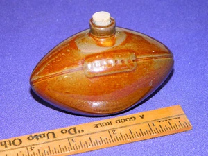UHL Pottery Stoneware Mini Football Jug Bottle Brown / Red - Picture 1 of 5