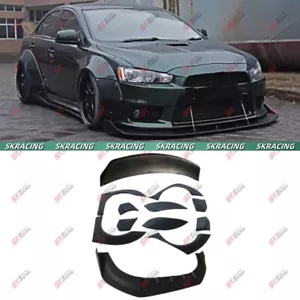 Kit de carrocería ancha FRP arco de rueda alerón labial delantero para Mitsubishi Lancer 09-15 - Imagen 1 de 26