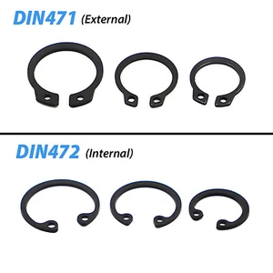 Circlips internos/externos con clip en C tamaños: 5 mm-150 mm DIN471 DIN472 resorte de acero - Imagen 1 de 10