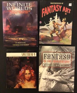 FANTASY ART BOOKS Lot of 4 Books SPECTRUM 9 Infinite Worlds Science Fiction Art - Picture 1 of 11