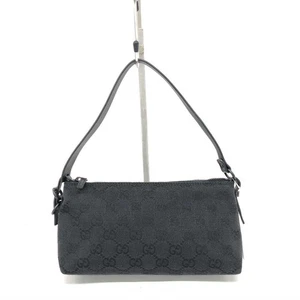 Gucci 103399 GG Women's Canvas & Leather Handbag in Black Made in Italy Used - Picture 1 of 12