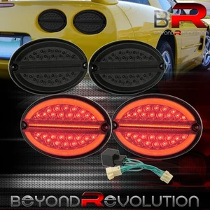 For 1997-2004 Corvette C5 LED Halo Tail Lights Turn Signal Brake Lamp Set Smoked - Bild 1 von 6