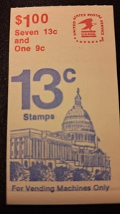 Scott #1623+1-1590, M/F/NH, Flag over Capital, Booklet of 7, 13cent+1-9 cent  - Picture 1 of 3