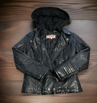 Urban Republic Motorcycle Jacket Black Faux Leather Biker Moto Teens  Large 14  - Image 1 of 4