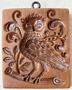 New House On The Hill Baroque Owl Springerle Cookie Mold Replica USA 2 5/8"x 3" - Picture 1 of 2