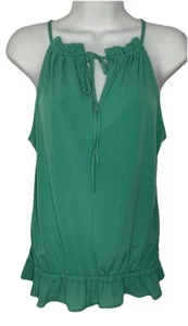 7th Avenue Design Studio Blouse Sleeveless Green Halter Women’s Medium NEW - Picture 1 of 8