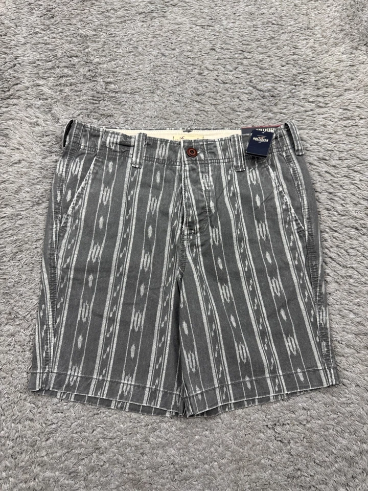 Hollister Shorts Men 30x7 Gray Southwest Aztec  Beach Prep Fit Button Fly NWT - Image 1 of 4