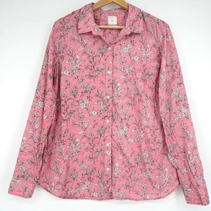 GAP Pink Floral Button Down Long Sleeve Shirt XL - Picture 1 of 8