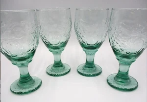 Set 4 bicchieri calici acqua frutta frutteto verde spagnolo LIBBEY STUPENDI - Foto 1 di 5