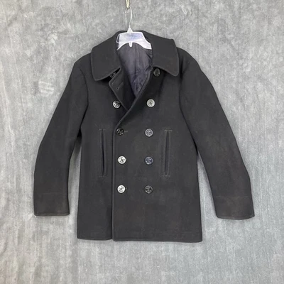 Chaquetón de Colección Marina de los Estados Unidos Segunda Guerra Mundial Años 40 Ropa Naval Fábrica Jersey Para Hombre Pequeño Lana Negra Foto 1 de 4