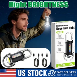 NUEVO Mini Linterna LED Super Brillante USB Recargable Bolsillo Llavero Antorcha - Imagen 1 de 23