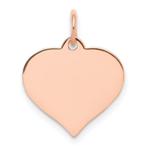 14k Rose Gold Heart Disc Charm XRM527/18 - Picture 1 of 4
