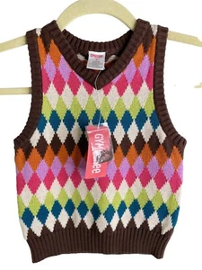 821. gymboree mix and match argyle sweater vest top NWT cotton sz 4 - Picture 1 of 5