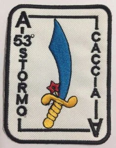 [Patch] 53° STORMO CACCIA cm 8,5 x 6,2 REPLICA toppa ricamata AERONAUTICA -473 - Picture 1 of 1