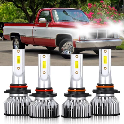 For GMC R2500 1988-1989 9005 9006 LED Headlight High Low Beam 6000K Bulbs Kit - Image 1 of 4