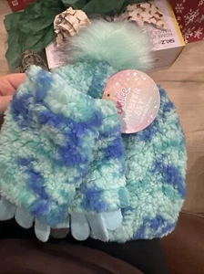 Girl Justice 5 Pc Winter Sherpa Beanie Pom Touchscreen Glove Set Colorful NWT - Picture 1 of 5