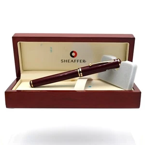 Sheaffer Connaisseur Burgundy Fountain Pen 18K Gold 750 Nib White Dot Org Box - Picture 1 of 11