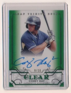 COREY RAY 2016 LEAF TRINITY CLEAR AUTOGRAPH GREEN RC AUTO 8/10 *BREWERS* - Picture 1 of 1