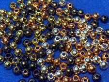 FLY TYING ECONO BRASS BEADS-4 COLORS 10 SIZES 5/64"-15/64" OR 2-6MM(25 PCS)