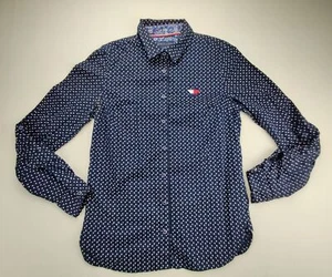 Camisa Tommy Hilfiger Azul Marino/Lunares Mujer Pequeña Con Botones Manga Larga - Imagen 1 de 12
