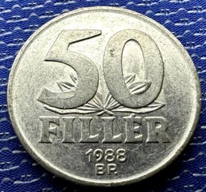 Hungary 50 Filler Coin AU UNC 1988 #K2506 - Picture 1 of 2