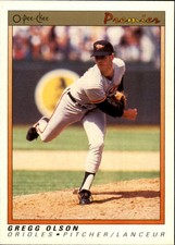 1991 O-Pee-Chee Premier Baltimore Orioles Baseball Card #93 Gregg Olson