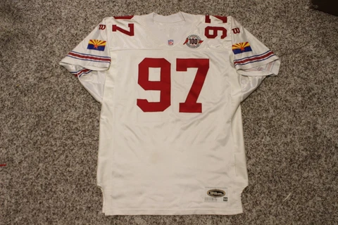 Pro Line Phoenix Arizona Cardinals Simeon Rice Wilson 100th Authentic Jersey 50 Cover