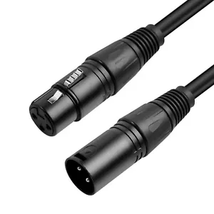Cable de micrófono XLR 3 PIES XLR macho a XLR hembra equilibrado 3 PIN cables de micrófono - Imagen 1 de 9