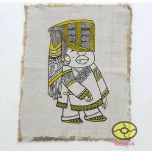 Arte popular chino hecho a mano decoración de pared colgante tapiz batik-La niña de la minoría Nu - Imagen 1 de 4