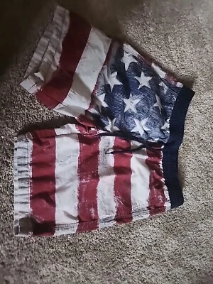 Pantalones Cortos de Natación 4th July Hombres Talla S Bañador Bandera Rojo Blanco Azul Patriótico Mossimo Foto 1 de 4