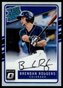 2016 DONRUSS OPTIC RATED ROOKIE HOLO AUTO Brendan Rodgers /125 Colorado Rockies - Picture 1 of 2