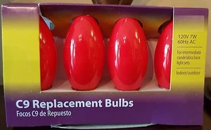 Light Keeper Pro Ceramic Red C9 Replacement Bulbs 120V 7W 60Hz AC - 4-Count - Picture 1 of 2