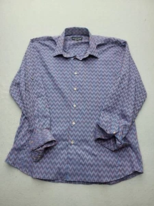Jared Lang Men Button-Up XL Purple Regular 100% Cotton Turkey - Picture 1 of 12