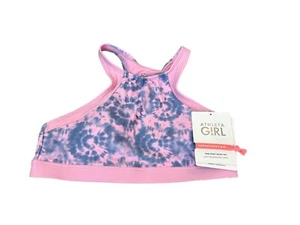 NWT Athleta Girls Free Spirit Pink Tie Dye Crop Tankini Top XL/14 - Picture 1 of 7