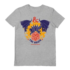 Camiseta Dungeons & Dragons - Oficial Aliento de Fuego Gris Manga Corta en 4 tallas - Imagen 1 de 1