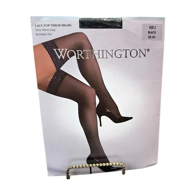 Top de encaje Worthington hasta el muslo talla 2 negro nuevo Foto 1 de 3
