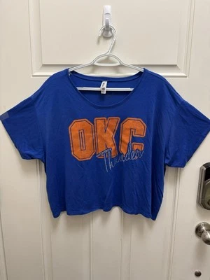 NBA Thunder Women’s Sparkle Bling Shirt Blue And Orange Size L/XL - Image 1 of 4