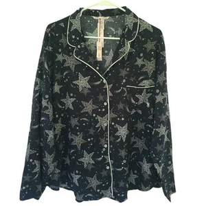 Nuovo set pigiama Victoria's Secret The Flannel 2 pezzi stelle nere taglia XXL con etichette - Foto 1 di 24