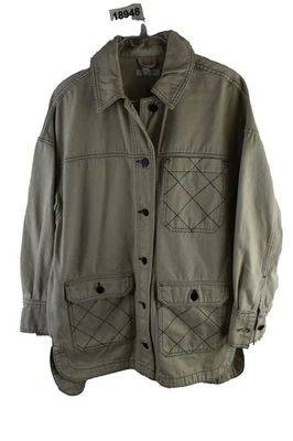 TOPSHOP Beige Overshirt Jacket size XS Womens Button Up Casual Outdoors - Image 1 of 4